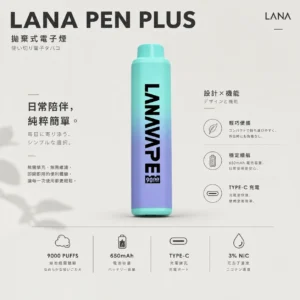 ChatGPT Image 2026年8月21日 上午12_12_09 【台灣現貨】LANA PEN PLUS 9000口拋棄式電子煙 爆款熱銷 秒發免運